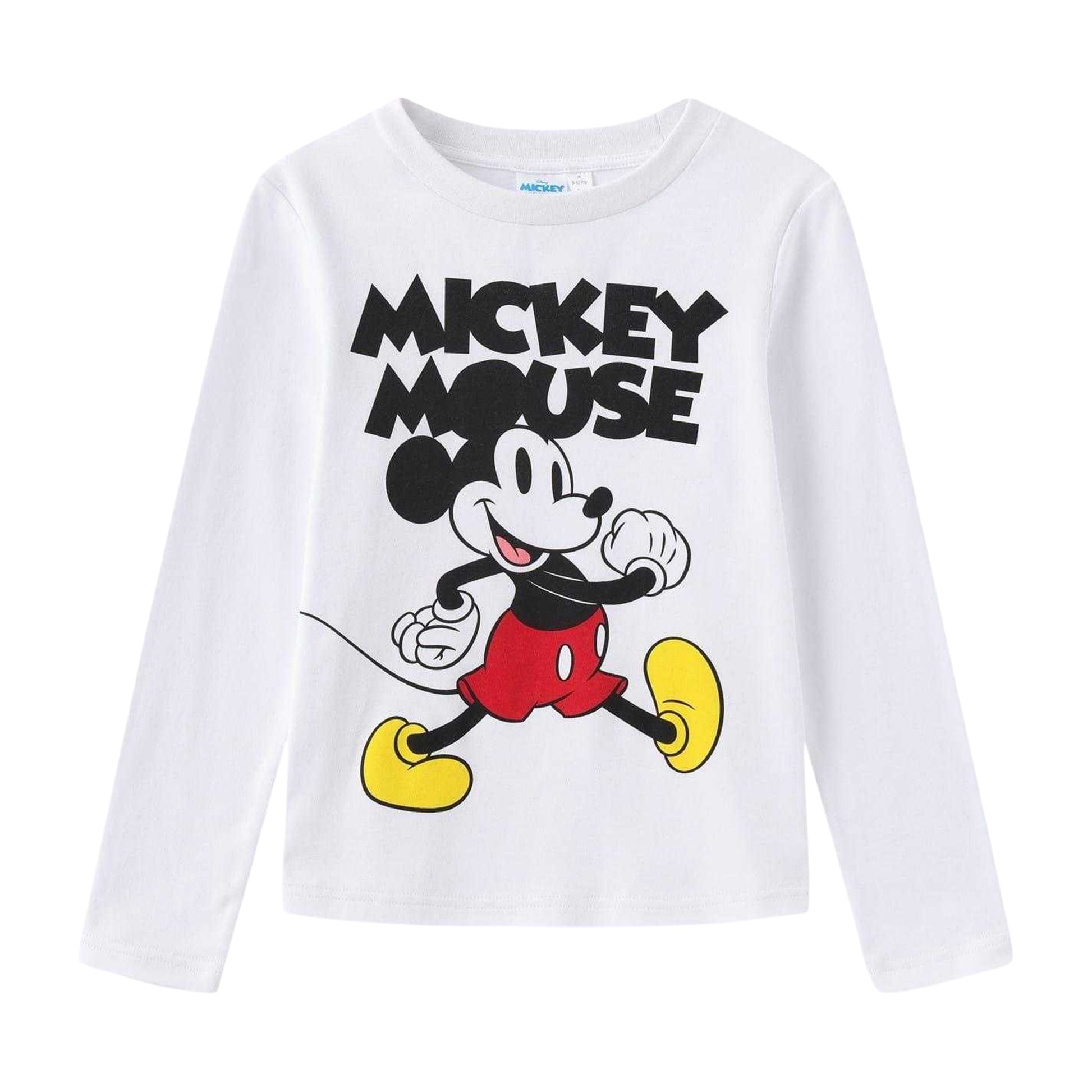 Grey - Back - Mickey Mouse Childrens-Kids Mickey Mouse Brushed Cotton Snug Fit Pyjama Set