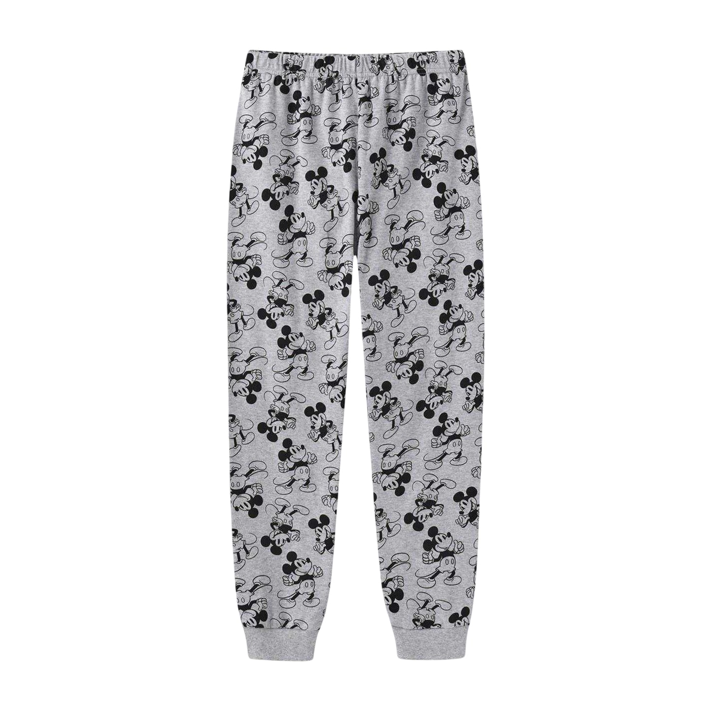 Grey - Side - Mickey Mouse Childrens-Kids Mickey Mouse Brushed Cotton Snug Fit Pyjama Set