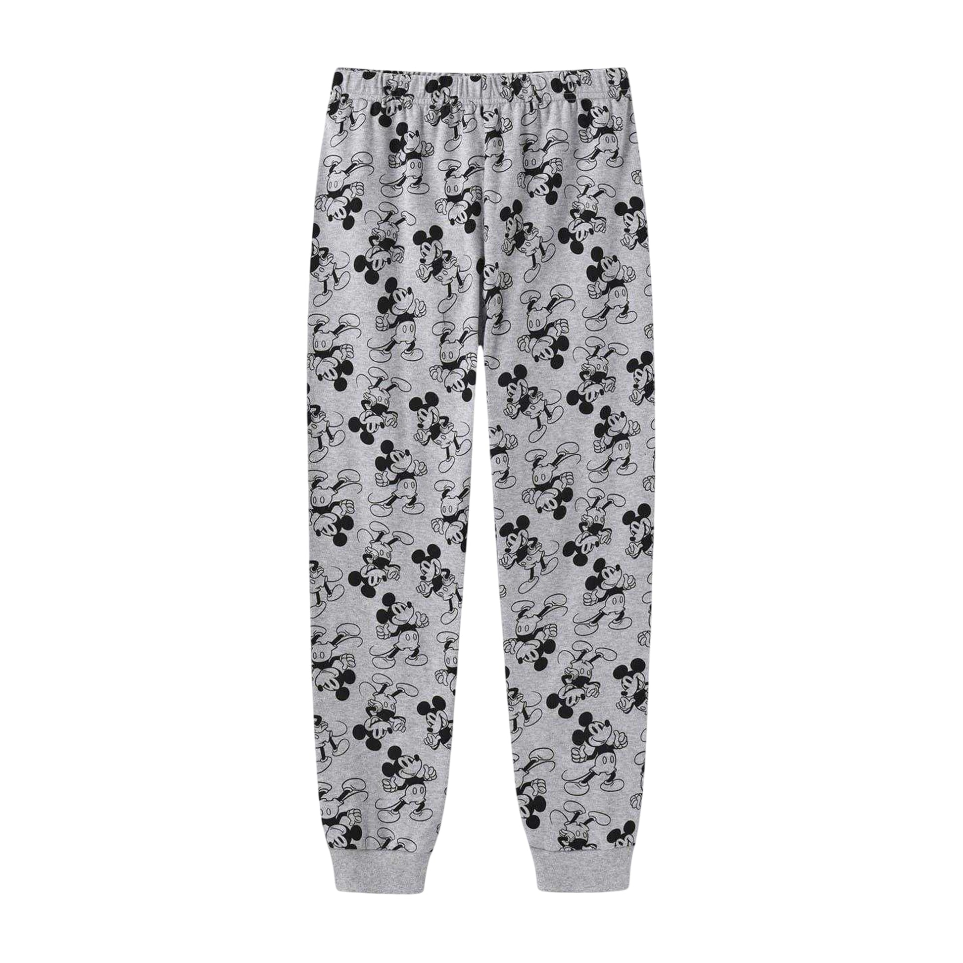 Grey - Side - Mickey Mouse Childrens-Kids Mickey Mouse Brushed Cotton Snug Fit Pyjama Set