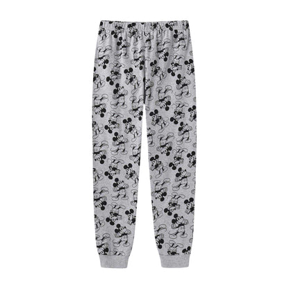 Grey - Side - Mickey Mouse Childrens-Kids Mickey Mouse Brushed Cotton Snug Fit Pyjama Set
