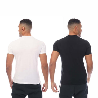 Navy-White - Back - Emporio Armani Mens Crew Neck T-Shirt (Pack of 2)
