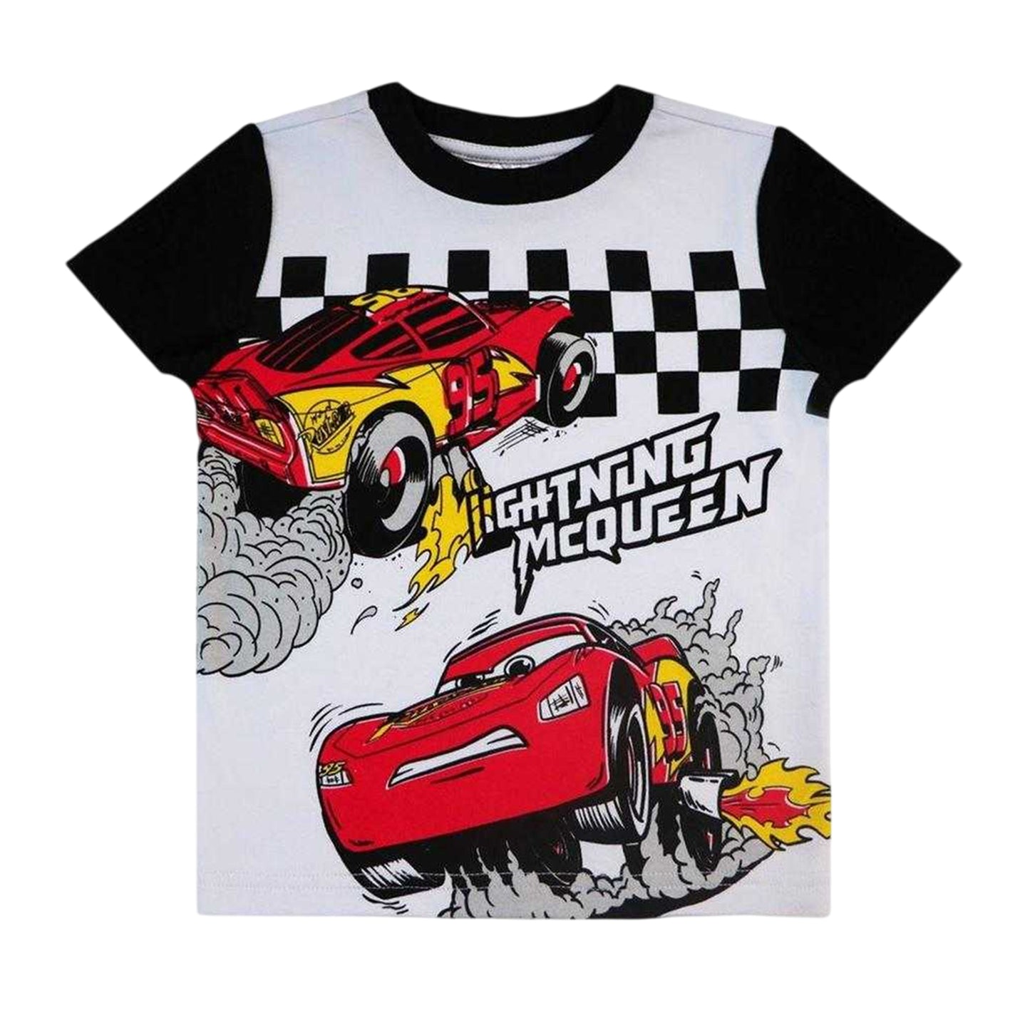 Multicoloured - Back - Cars Childrens-Kids Lightning McQueen Pyjama Set