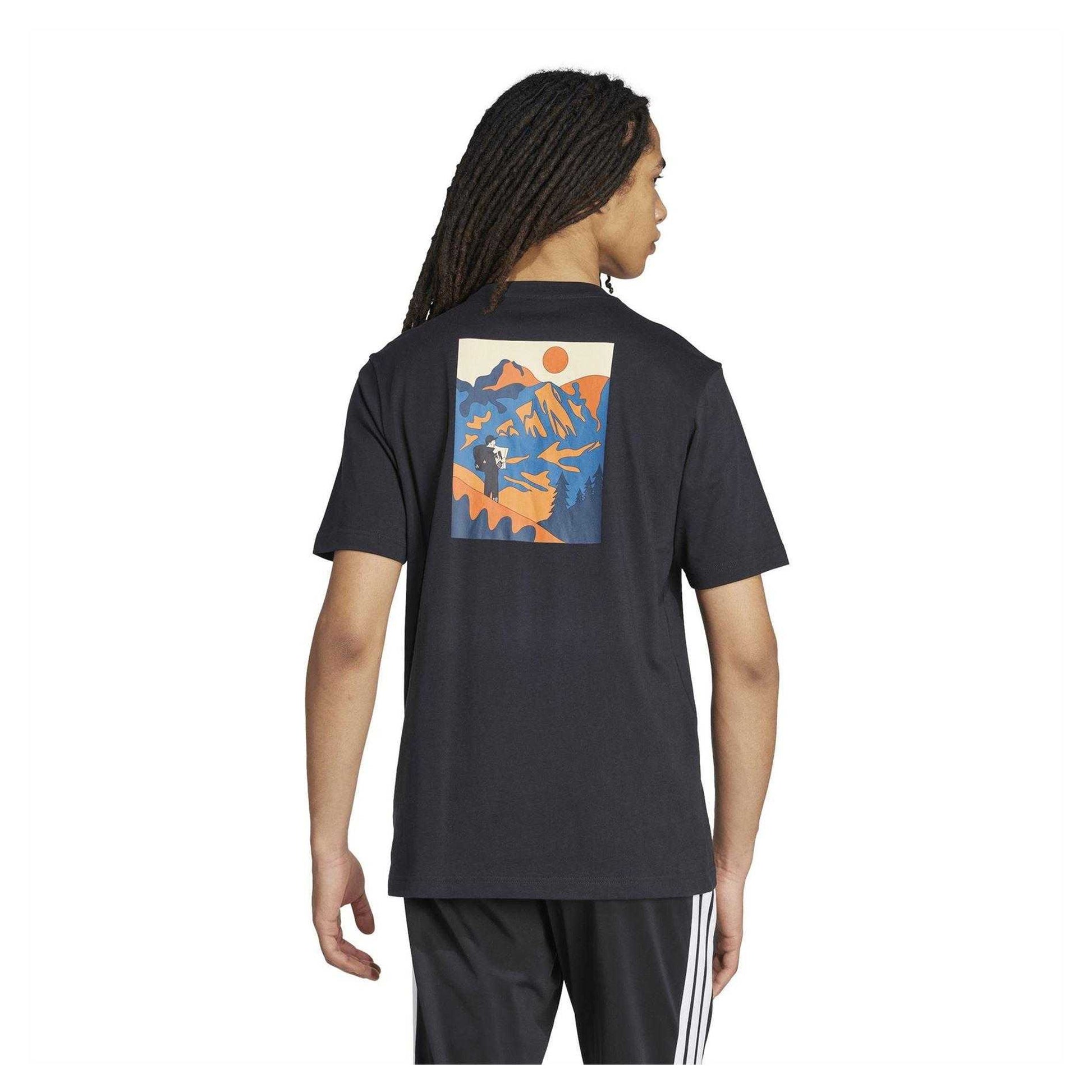 Black - Back - Adidas Mens Mountain Back Print T-Shirt