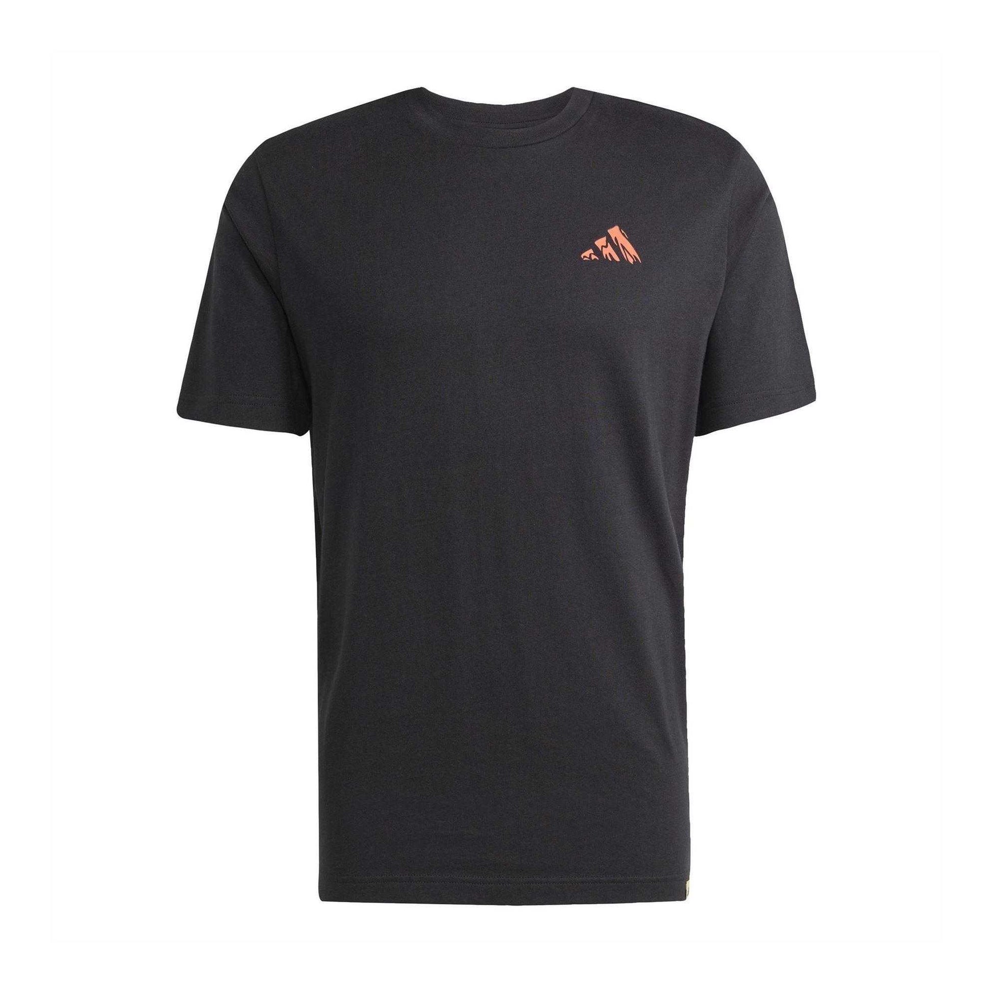 Black - Front - Adidas Mens Mountain Back Print T-Shirt