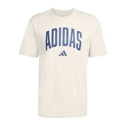 Wonder White - Front - Adidas Mens Arched Logo T-Shirt