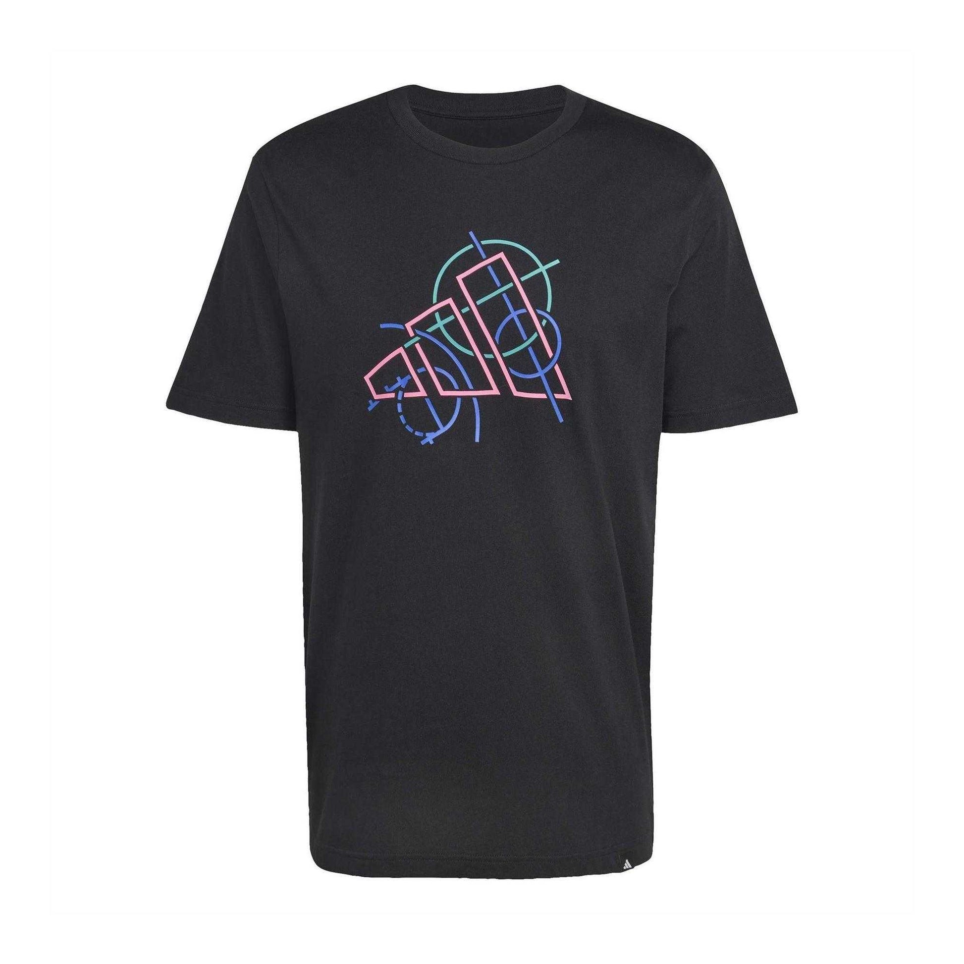 Black - Front - Adidas Mens Abstract T-Shirt