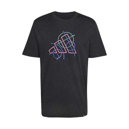 Black - Front - Adidas Mens Abstract T-Shirt