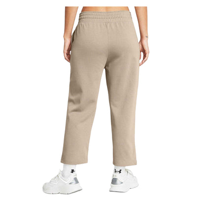 Timber Wolf-White - Back - Under Armour Womens-Ladies Rival Terry Wide Leg Joggers