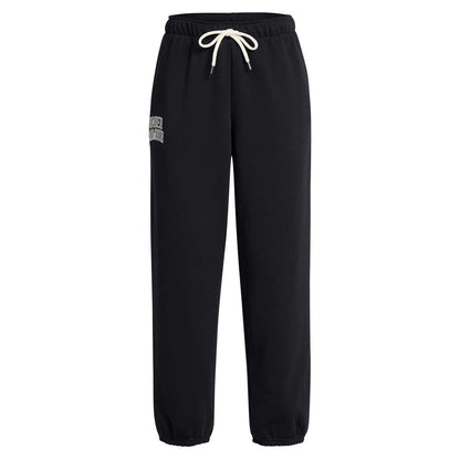 Black - Front - Under Armour Womens-Ladies Terrycloth Icon Joggers