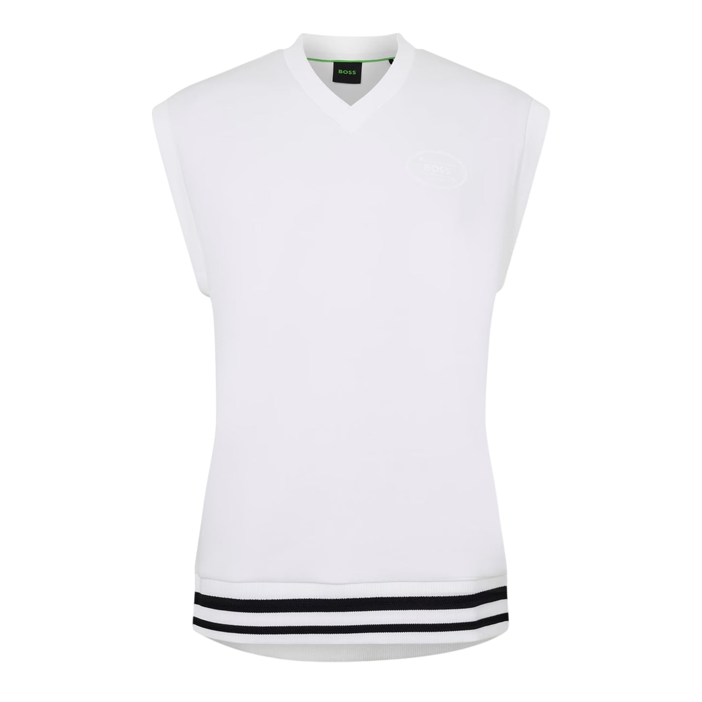 White - Front - Boss Mens Heritage V Neck Vest Top