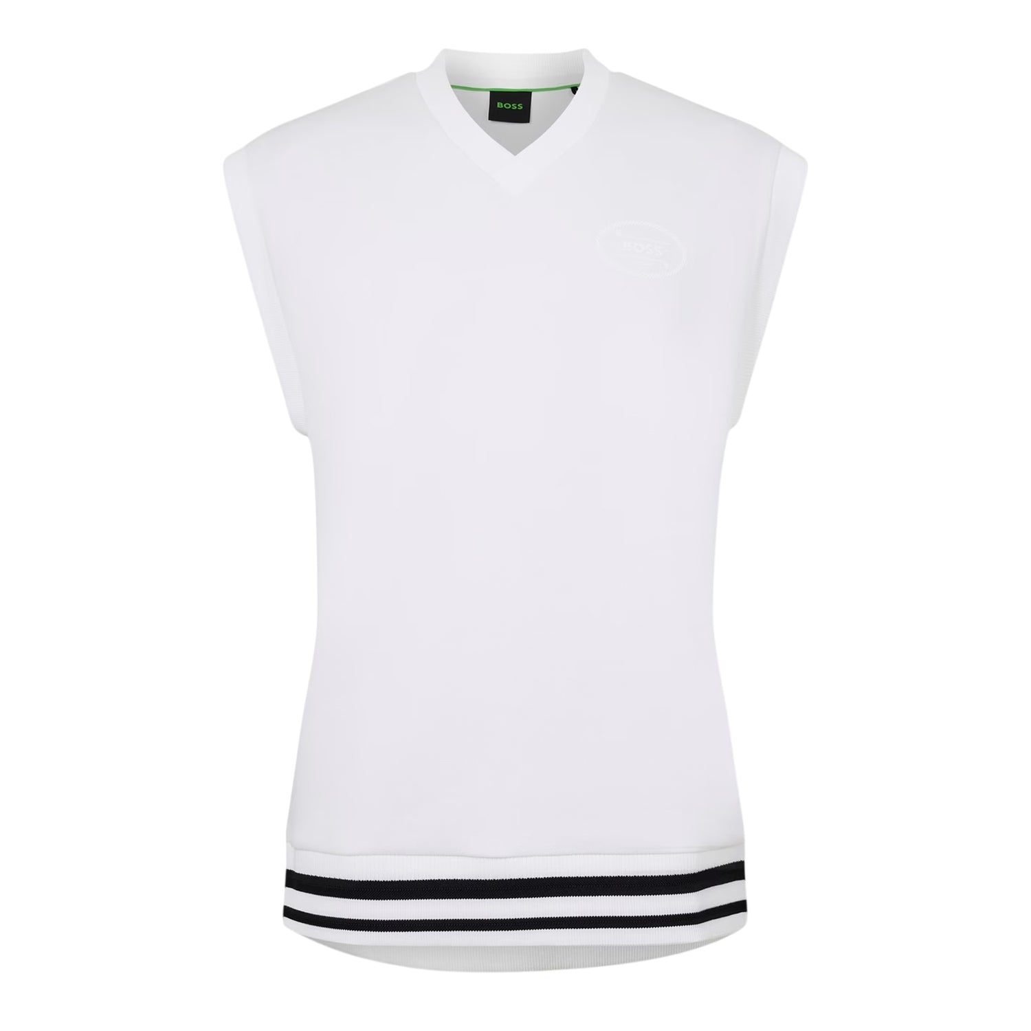 White - Front - Boss Mens Heritage V Neck Vest Top