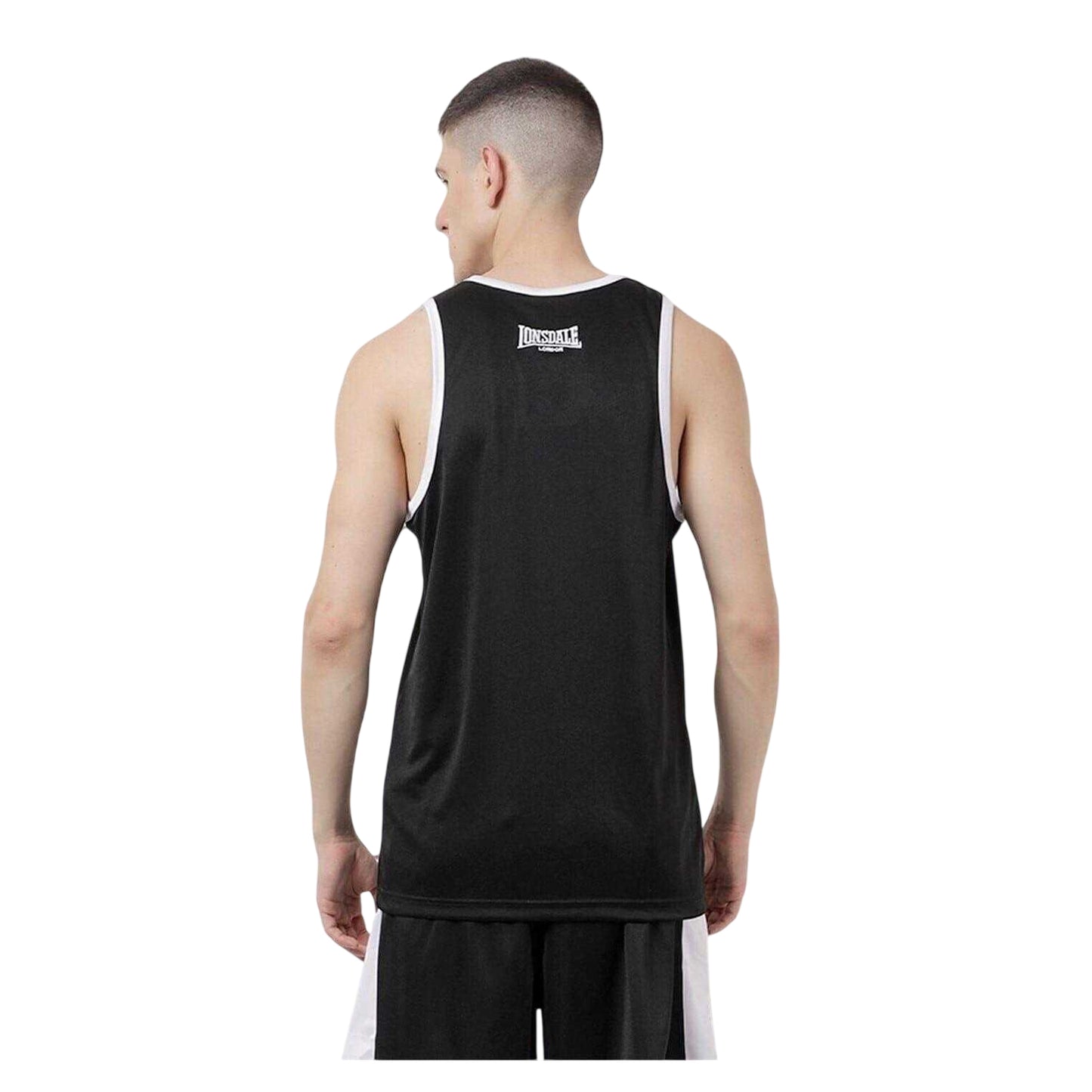 Black - Back - Lonsdale Mens Boxing Vest