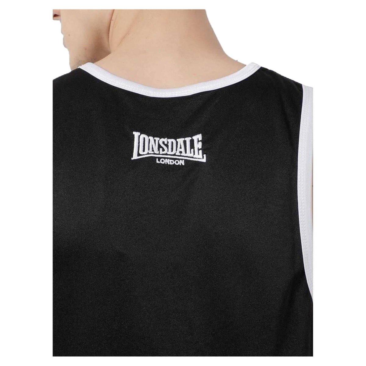 Black - Side - Lonsdale Mens Boxing Vest