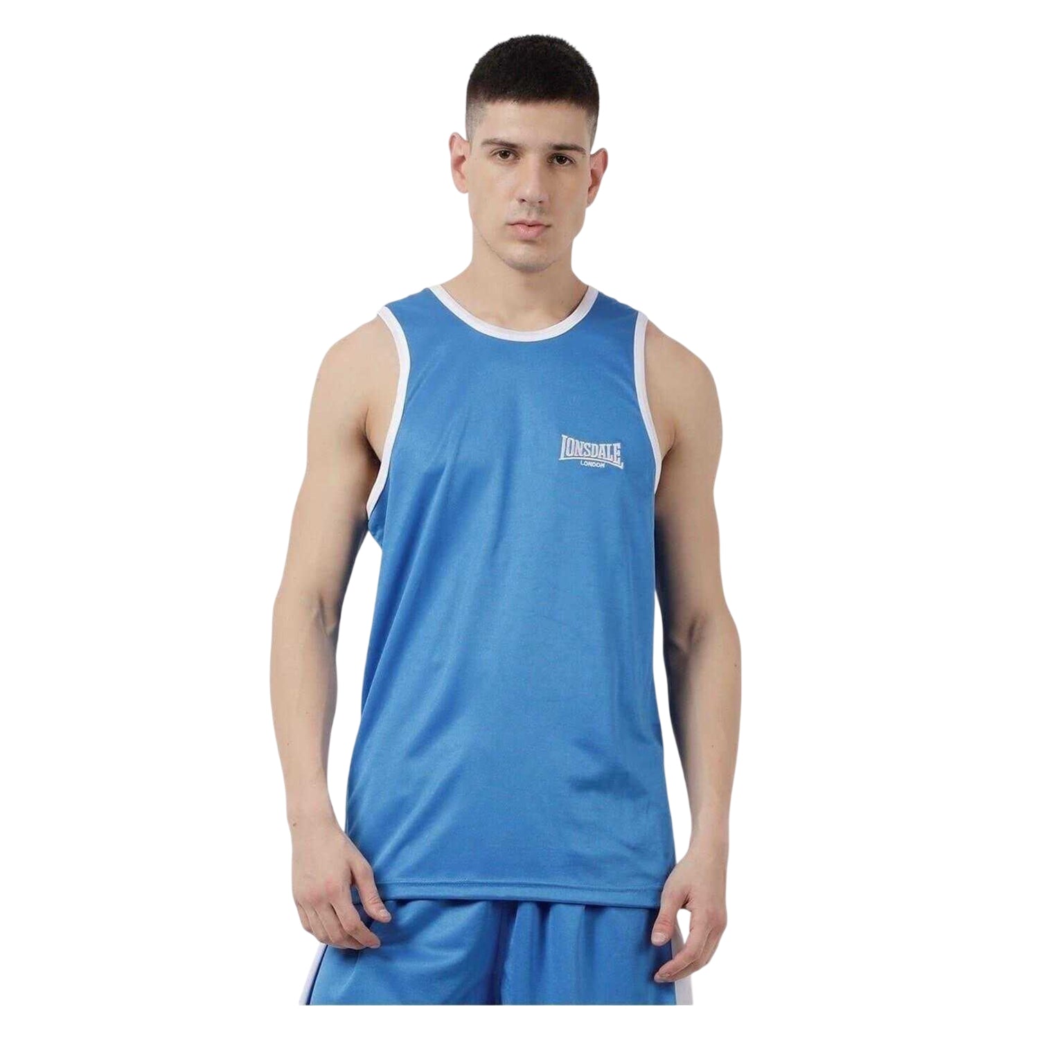 Blue-White - Front - Lonsdale Mens Boxing Vest