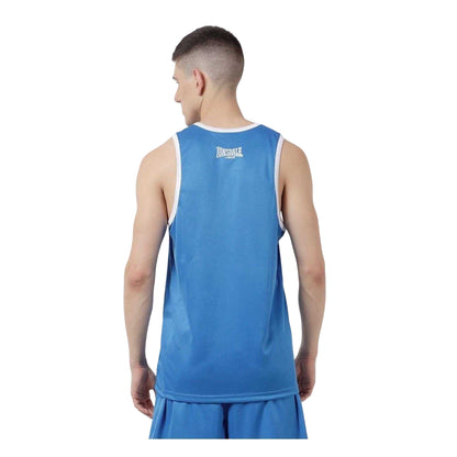 Blue-White - Back - Lonsdale Mens Boxing Vest
