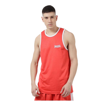 Red-White - Front - Lonsdale Mens Boxing Vest