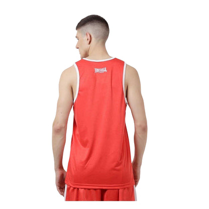 Red-White - Back - Lonsdale Mens Boxing Vest