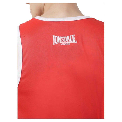 Red-White - Side - Lonsdale Mens Boxing Vest
