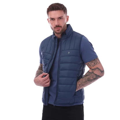 Dark Blue - Front - Farah Mens Arsenal Wadded Gilet