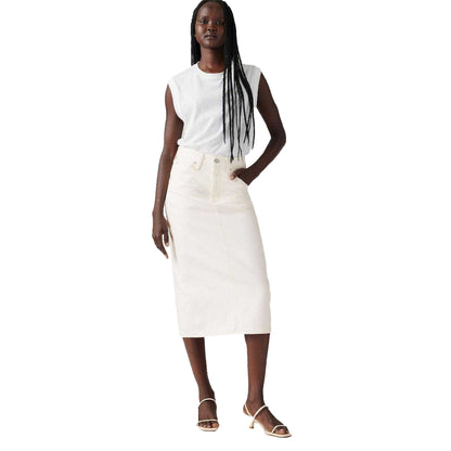 Snow - Side - Levis Womens-Ladies Snowing in Denim High Rise Midi Skirt