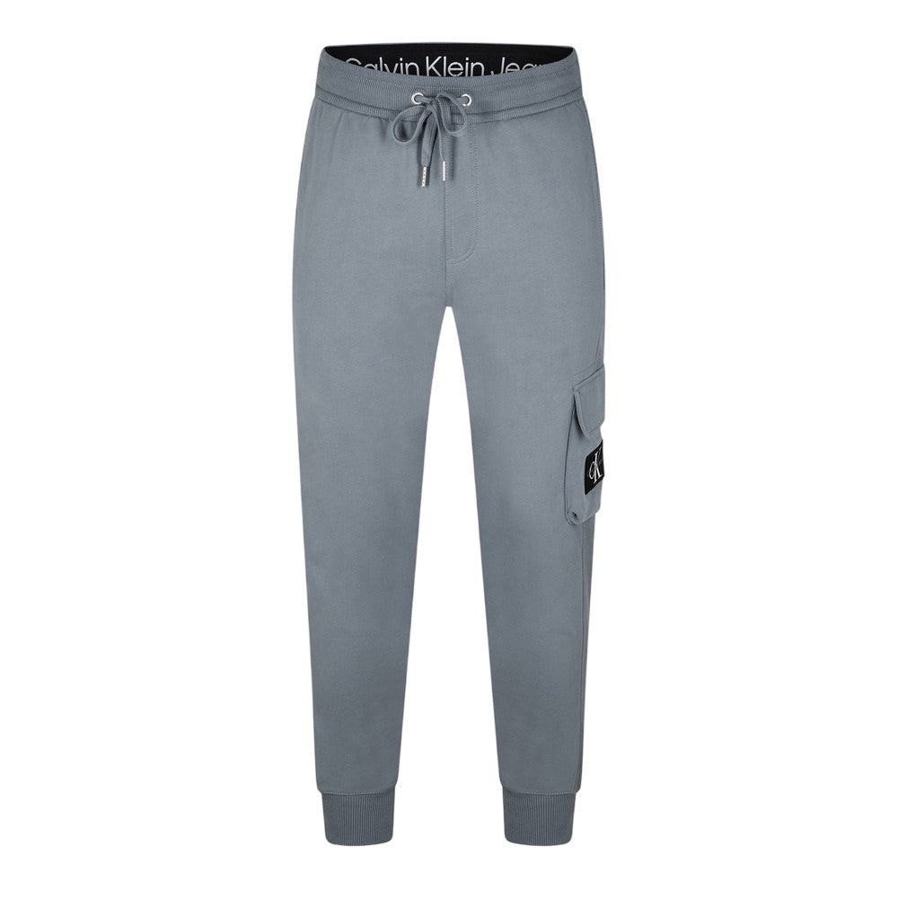 Overcast Grey - Front - Calvin Klein Mens Patch Tracksuit Bottoms
