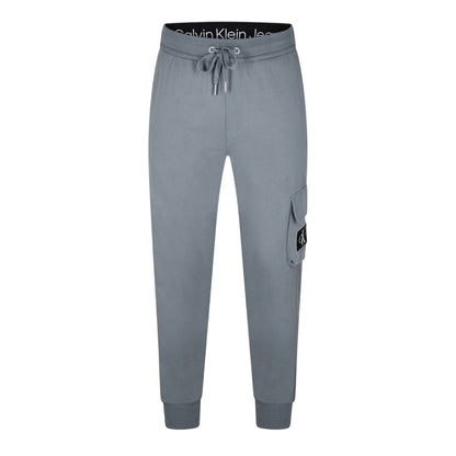 Overcast Grey - Front - Calvin Klein Mens Patch Tracksuit Bottoms