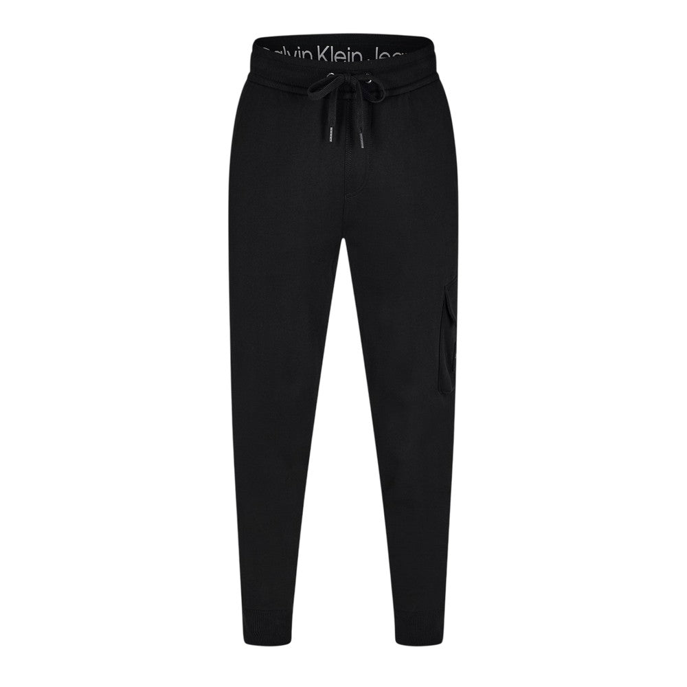 Black - Front - Calvin Klein Mens Patch Tracksuit Bottoms