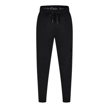 Black - Front - Calvin Klein Mens Patch Tracksuit Bottoms