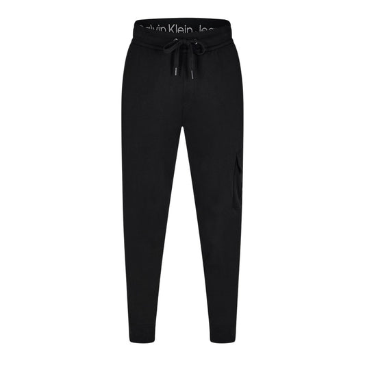 Black - Front - Calvin Klein Mens Patch Tracksuit Bottoms
