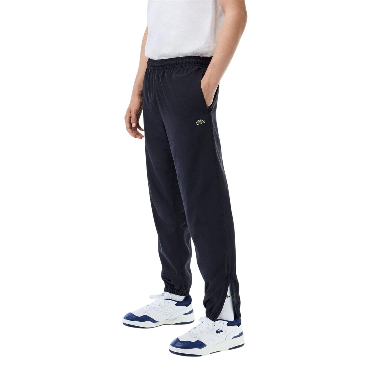 Navy - Side - Lacoste Mens Showerproof Sweatpants