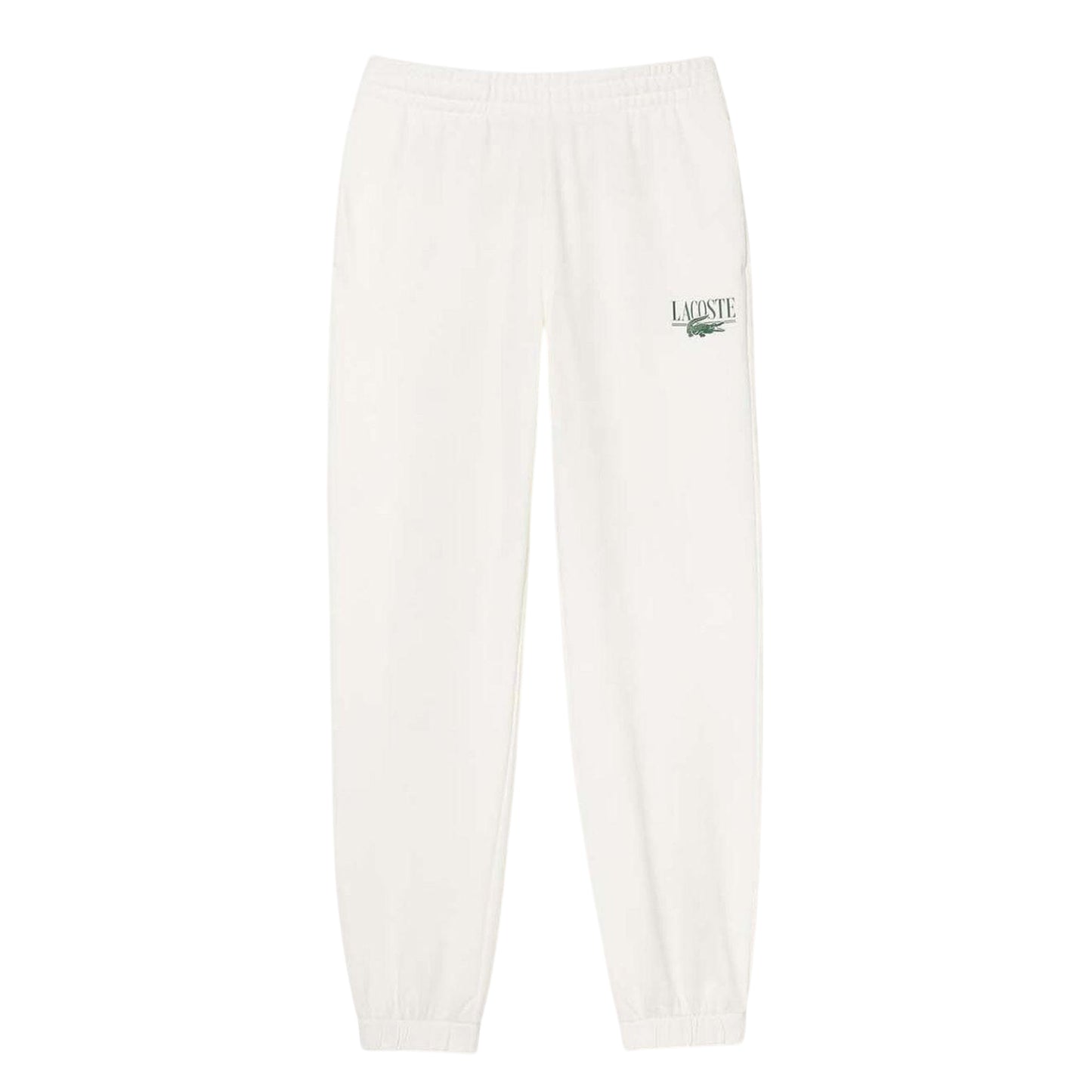 Cream - Front - Lacoste Womens-Ladies Embroidered Logo Sweatpants