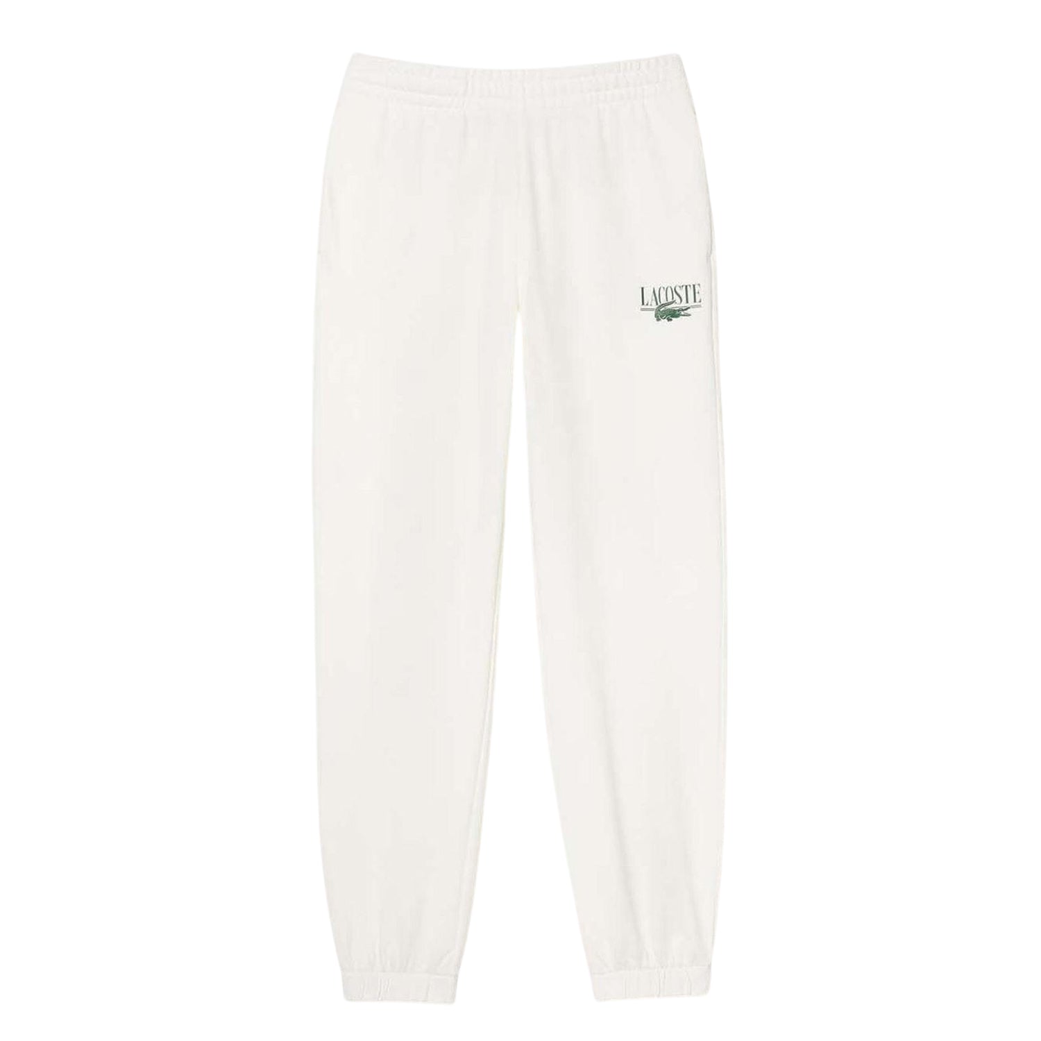 Cream - Front - Lacoste Womens-Ladies Embroidered Logo Sweatpants