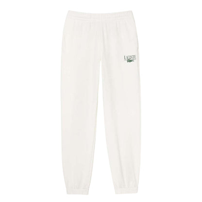 Cream - Front - Lacoste Womens-Ladies Embroidered Logo Sweatpants
