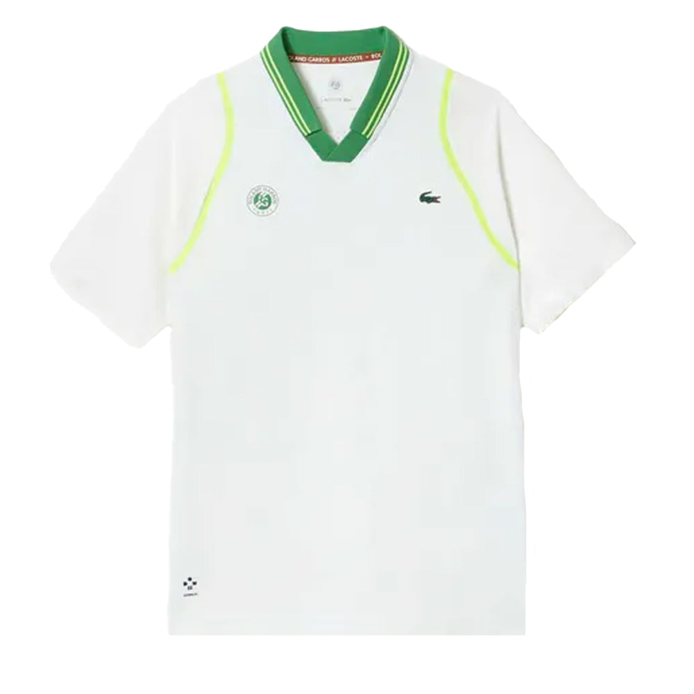 White-Green - Front - Lacoste Mens Daniil Polo Shirt