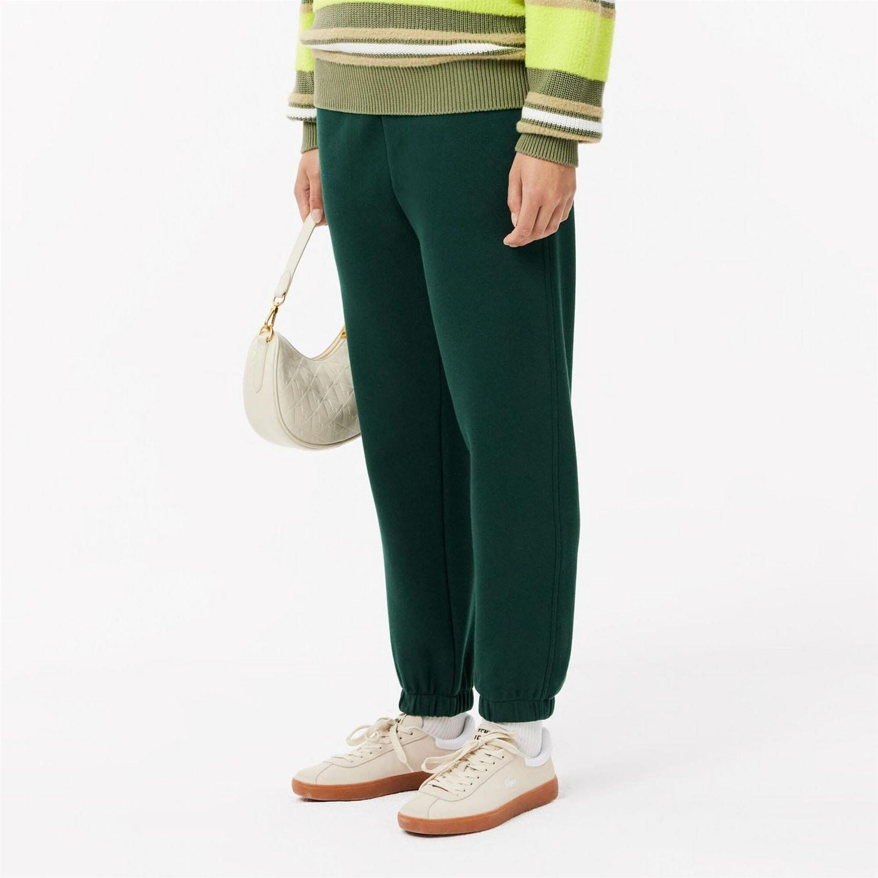 Green - Back - Lacoste Womens-Ladies Cotton Blend Sweatpants