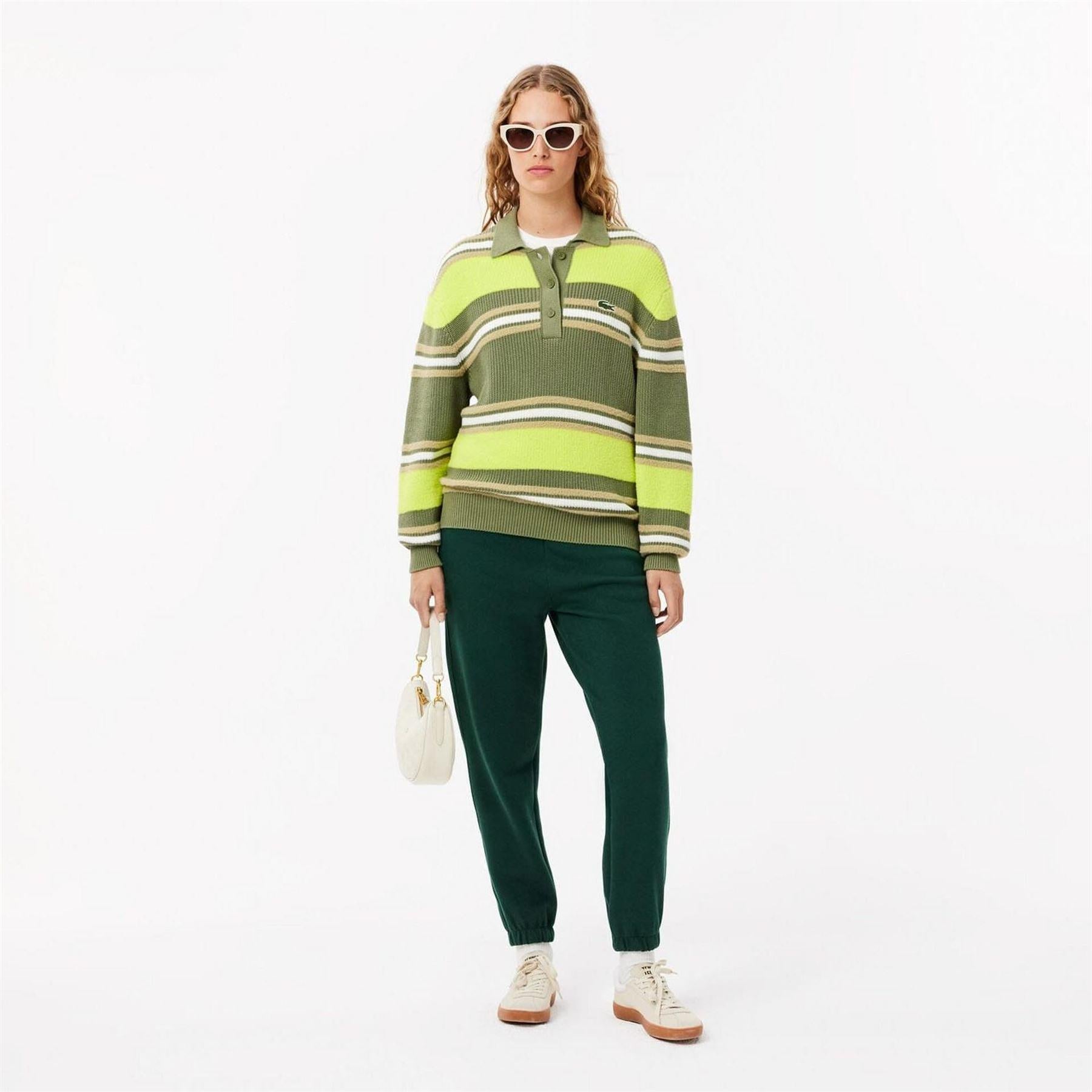 Green - Lifestyle - Lacoste Womens-Ladies Cotton Blend Sweatpants