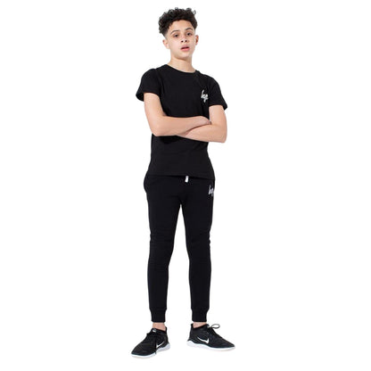 Black - Side - Hype Childrens-Kids Script Joggers