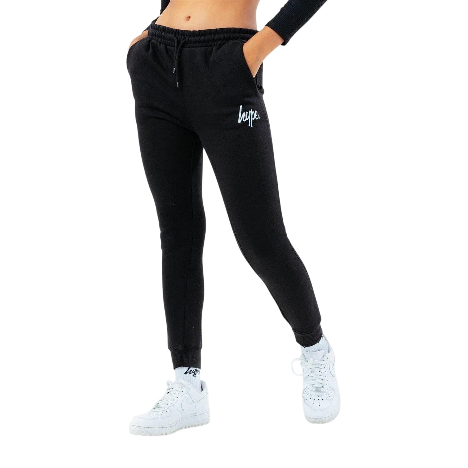 Black - Front - Hype Childrens-Kids Script Joggers