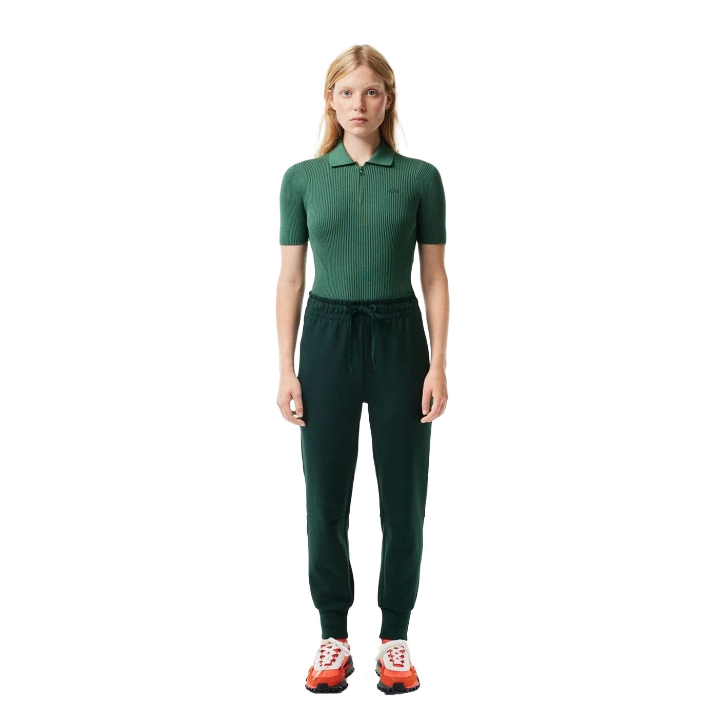 Green - Lifestyle - Lacoste Womens-Ladies Organic Cotton Jersey Sweatpants