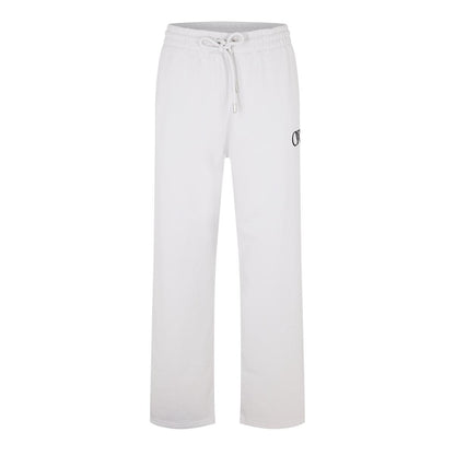 Stone-Black - Front - Off White Unisex Adult Fleece Relaxed Fit Sweatpants