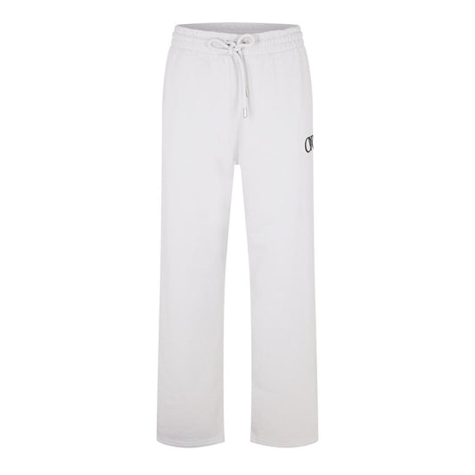 Stone-Black - Front - Off White Unisex Adult Fleece Relaxed Fit Sweatpants