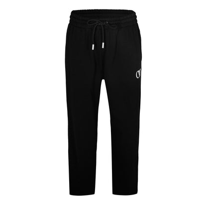 Black-White - Front - Off White Unisex Adult Fleece Relaxed Fit Sweatpants