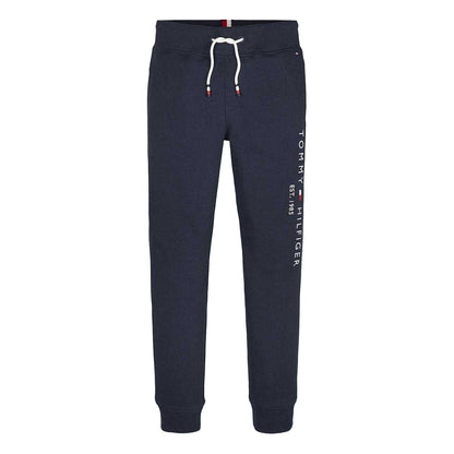 Navy - Front - Tommy Hilfiger Childrens-Kids Established Logo Joggers