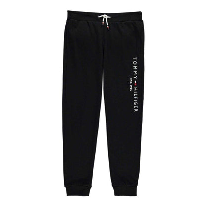 Black - Front - Tommy Hilfiger Childrens-Kids Established Logo Joggers