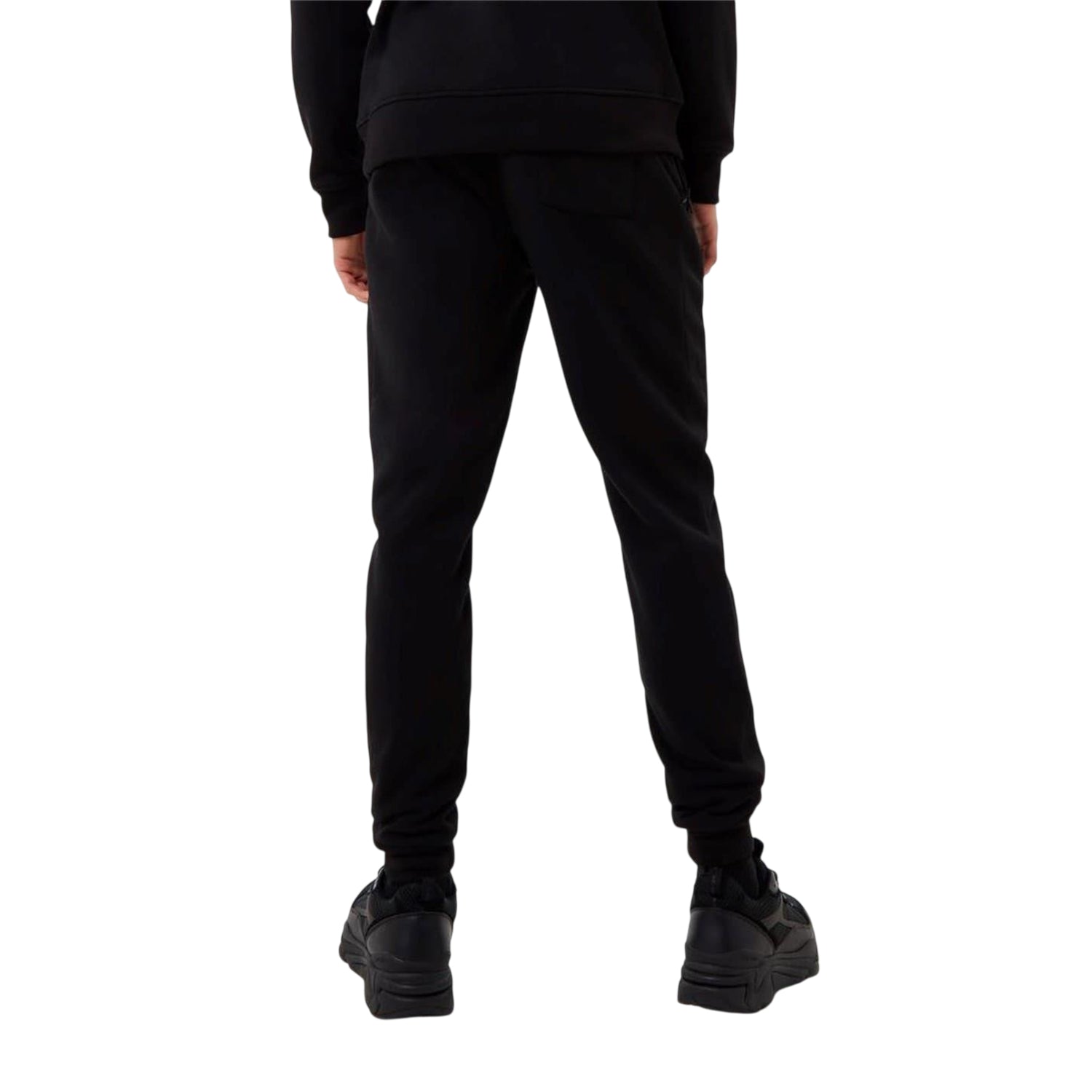 Black - Back - Everlast Mens Premium Elasticated Hem Joggers