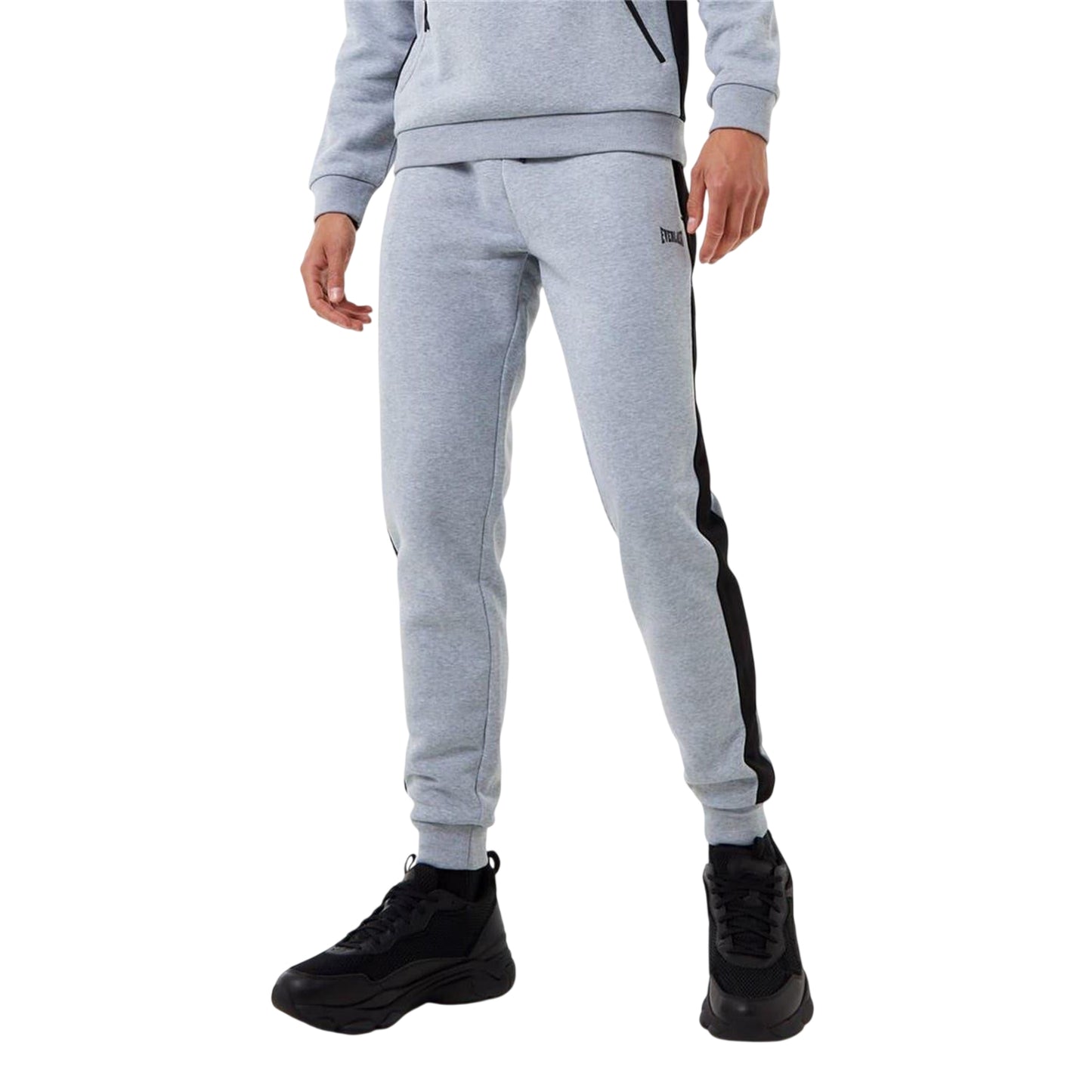 Grey Marl - Side - Everlast Mens Premium Elasticated Hem Joggers