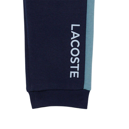 Navy - Side - Lacoste Childrens-Kids Colour Block Joggers