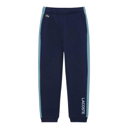 Navy - Front - Lacoste Childrens-Kids Colour Block Joggers