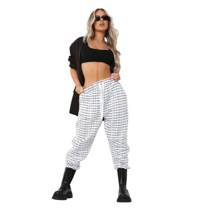 White - Back - Missy Empire Womens-Ladies I´m So Real Slogan Joggers