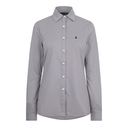 True Navy - Front - Musto Womens-Ladies Tailored Long-Sleeved Shirt